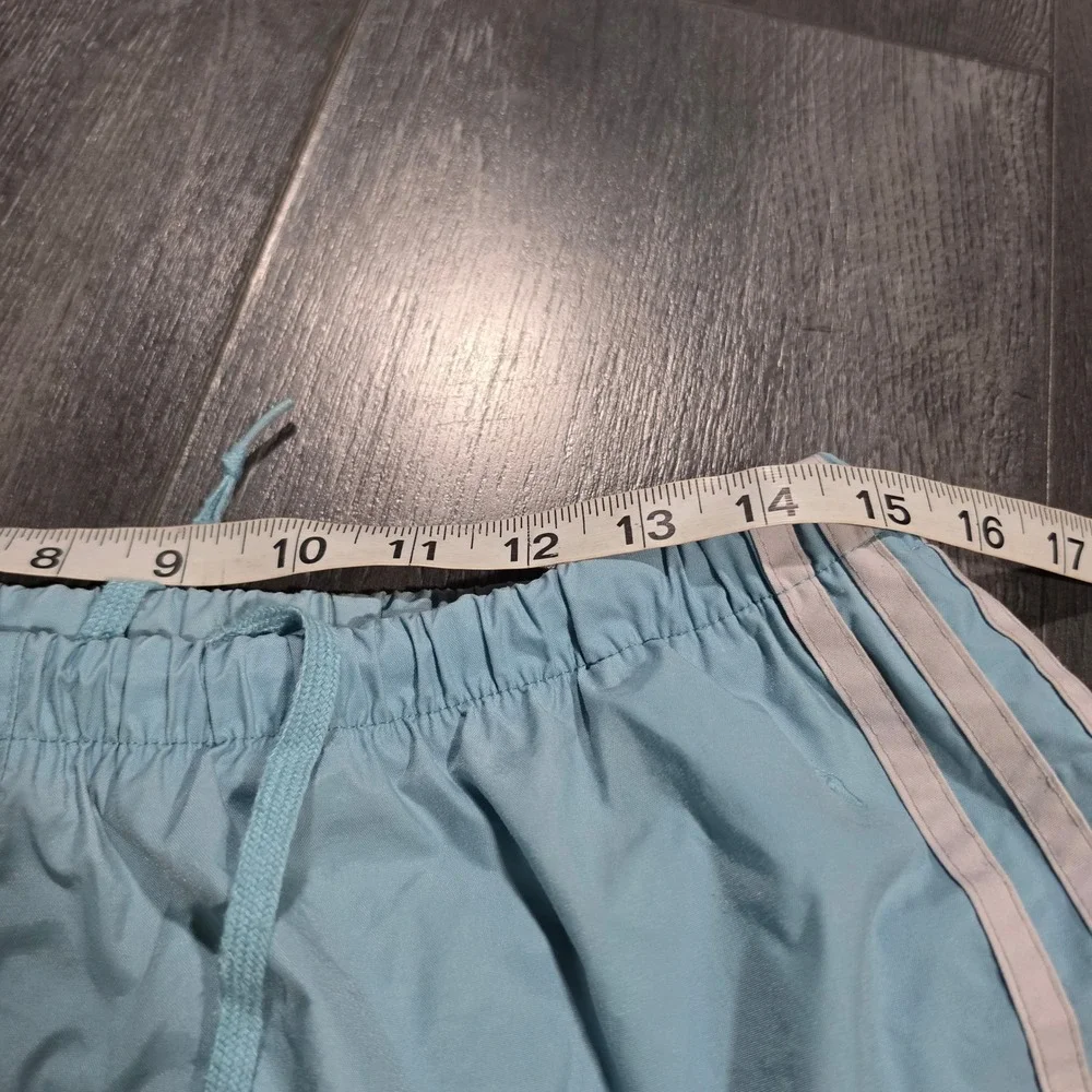 Vintage 2001 Adidas 3 Stripe Athletic Shorts Light Blue Mens Medium Retro Gym